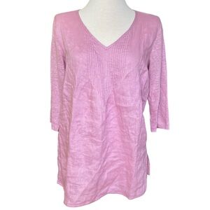 J Jill pale pink tunic, top, made of linen, Medium